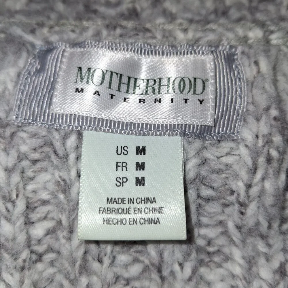 Motherhood Maternity Cardigan Women’s Medium Grey Knit Open Front Sweater - Picture 12 of 14